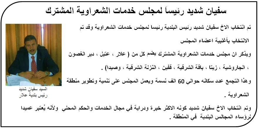 سفيان شديد رئيسا لمجلس خدمات الشعراوية