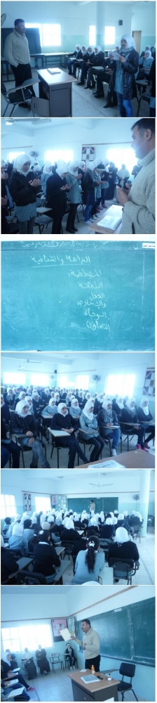 محاضرة رئيس بلدية علار في مدرسة البنات المتوسطة