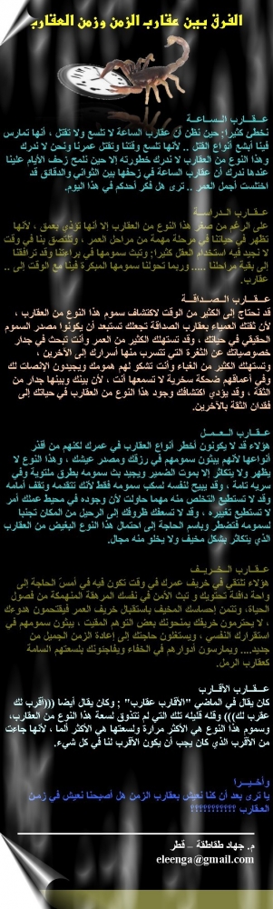 الفرق بين عقارب الزمن وزمن العقارب