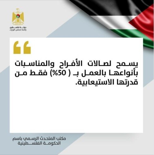 اعلان بخصوص فتح صالات الافراح